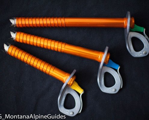 ice screw review, climbing guides, petzl, aluminum, montana alpine guides, hyalite canyon