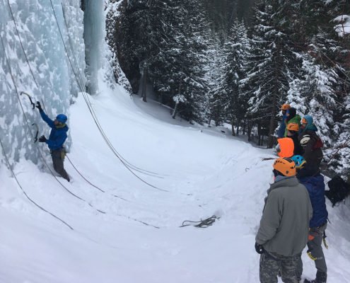 Ice climbing, courses, instruction, classes, Hyalite Canyon, Montana Alpine Guides